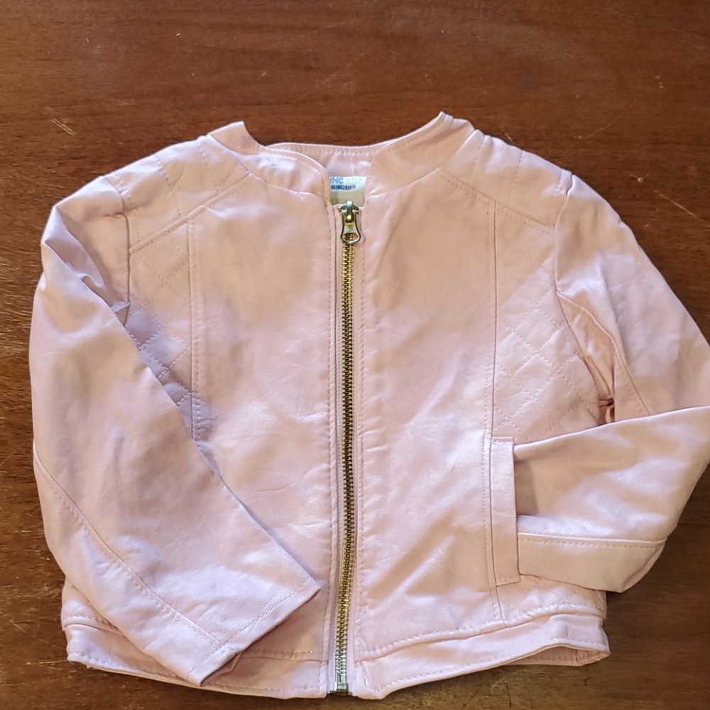 Pink faux leather jacket